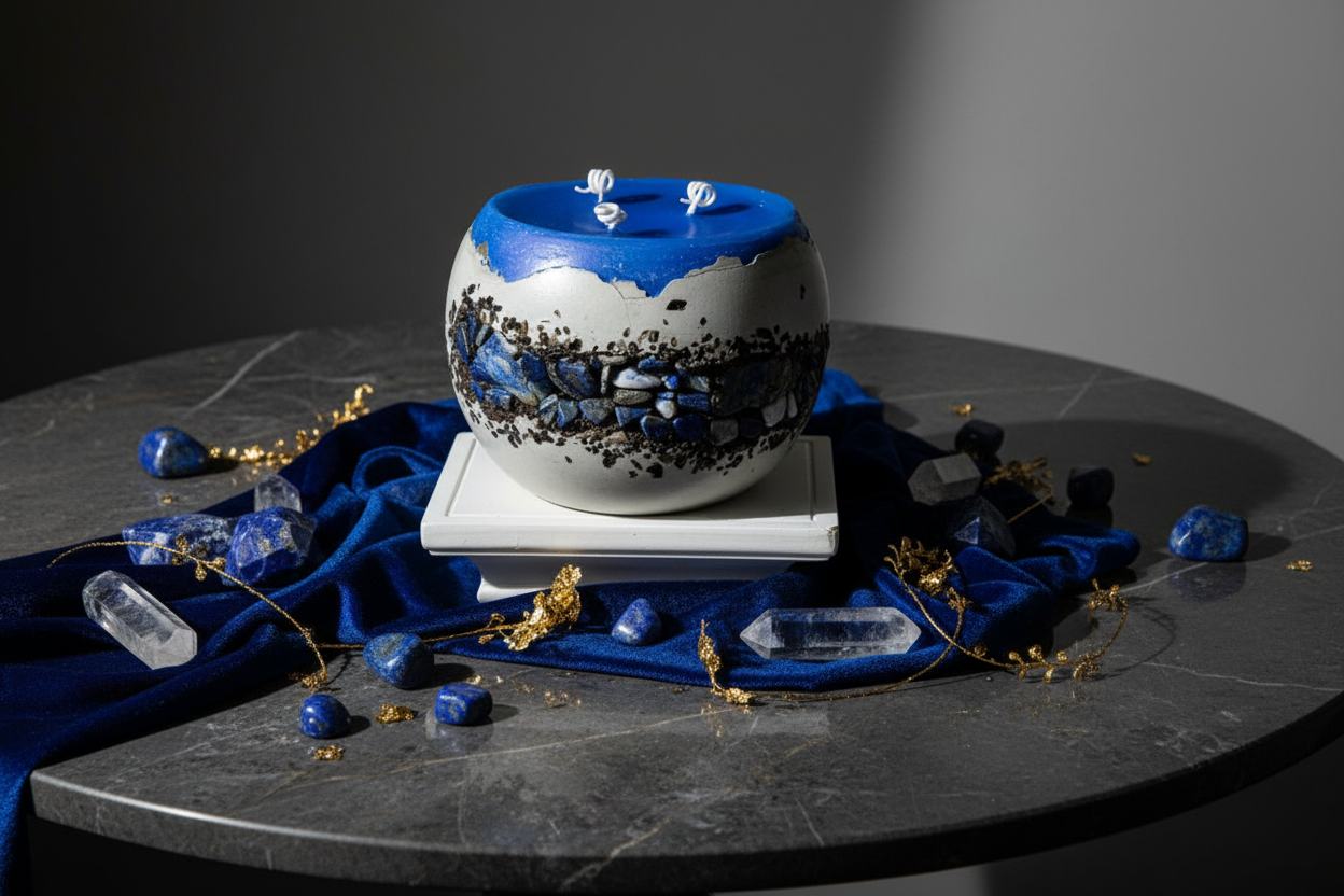 Lapis Lazuli on Gray Table