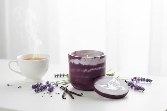 Lavender Vanilla Tea White Background