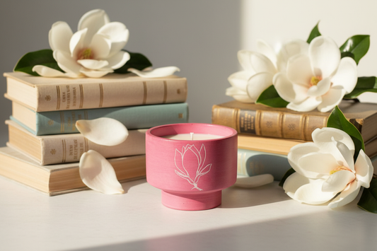 Magnolias and Books Background