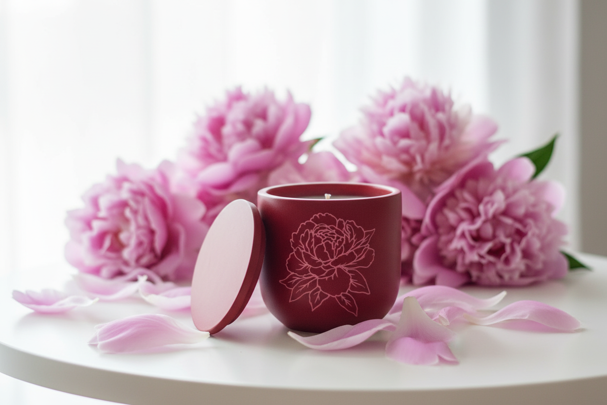 Pink Peonies on White Table