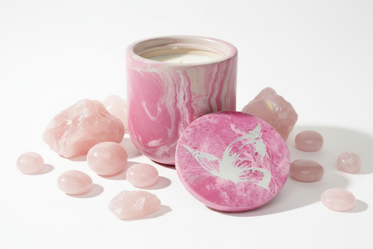 Pink Quartz White Background