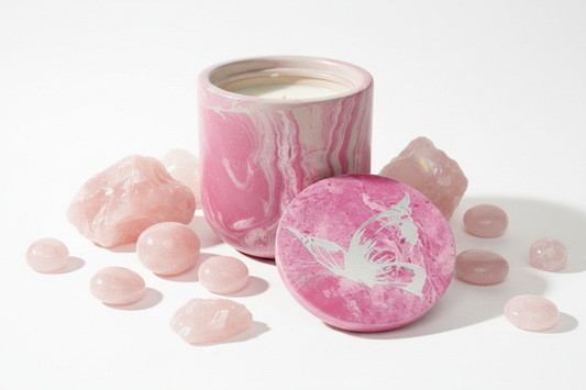 Pink Quartz White Background