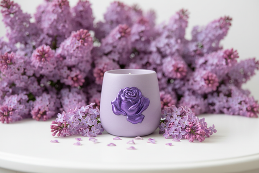 Purple Lilac Flowers on White Table